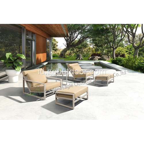 Set sofa kolam renang aluminium yang santai dan populer